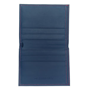 Stelo - Blue Leather Wallet with Red Stitching