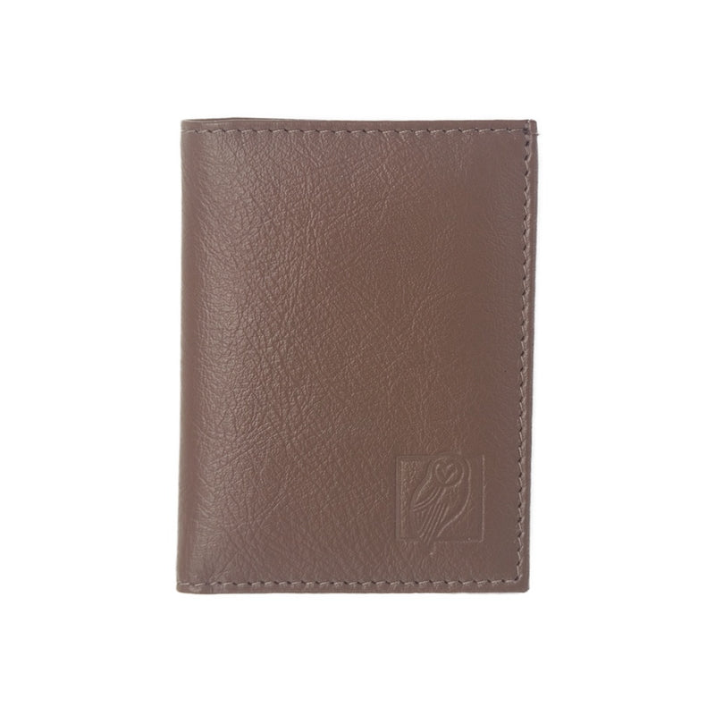 Designer Light Brown Leather Wallet with six card slots and central compartment for bills/notes