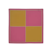 Design Geometric Red and Mustard Silk Pocket Square