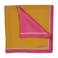 Geometric Red and Mustard Silk Pocket Square