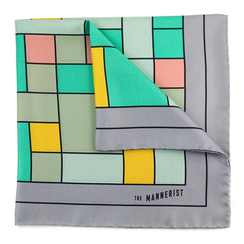 'The Maze' Print Silk Pocket Square