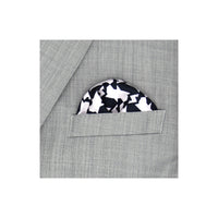 Zig-Zag design grey silk pocket square