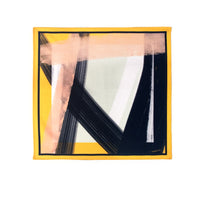 'The Yellow and Black Abstract' Print Silk Pocket Square